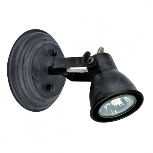 Φωτιστικό Μονό Σποτ Σε Μαύρη Πατίνα Vintage 1xGU10 VIOKEF