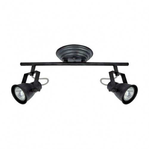 Φωτιστικό Διπλό Σποτ Σε Μαύρη Πατίνα Vintage 2xGU10 VIOKEF