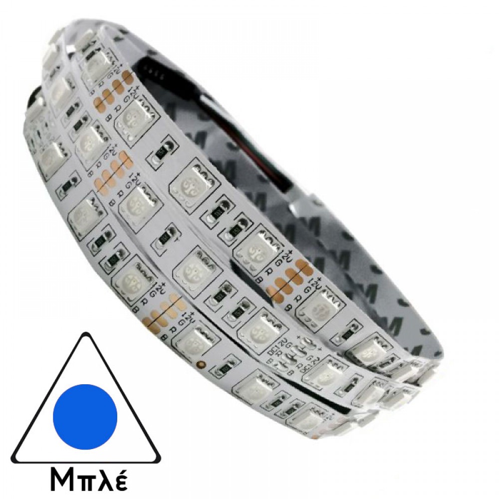 30 Μέτρα Led Ταινία 12W 12V DC SMD2835 IP33 Μη Αδιάβροχη Μπλε ACA