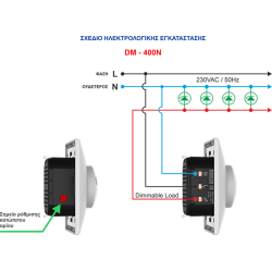 Dimmer Master ΧΩΝΕΥΤΟ 400W ΓΙΑ LED ΜΕ ΧΡΗΣΗ ΟΥΔΕΤΕΡΟΥ DM-400N