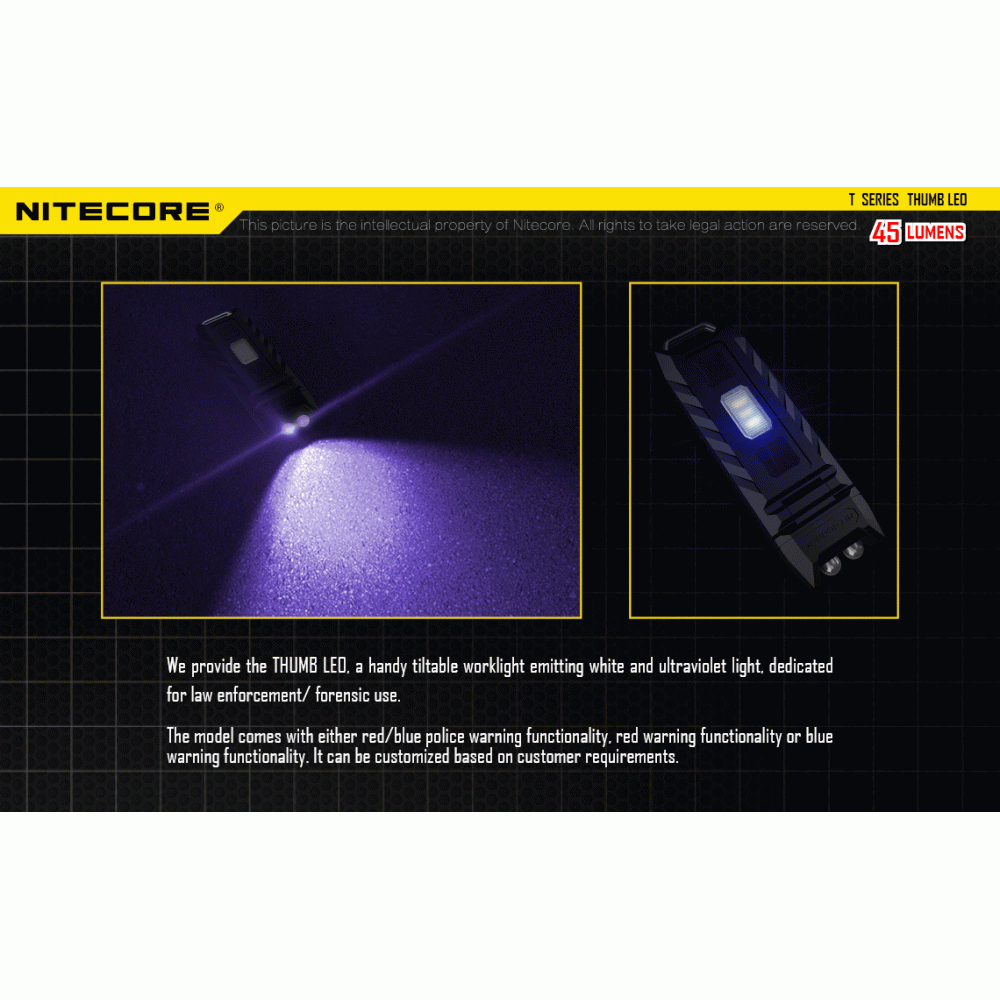 Φακός LED NITECORE THUMB ,rechargable, 85lumens