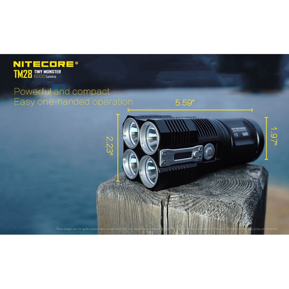 Επαγγελματικός Φακός LED NITECORE Tiny Monster TM28, 6000 Lumens + 4X18650 + protection board