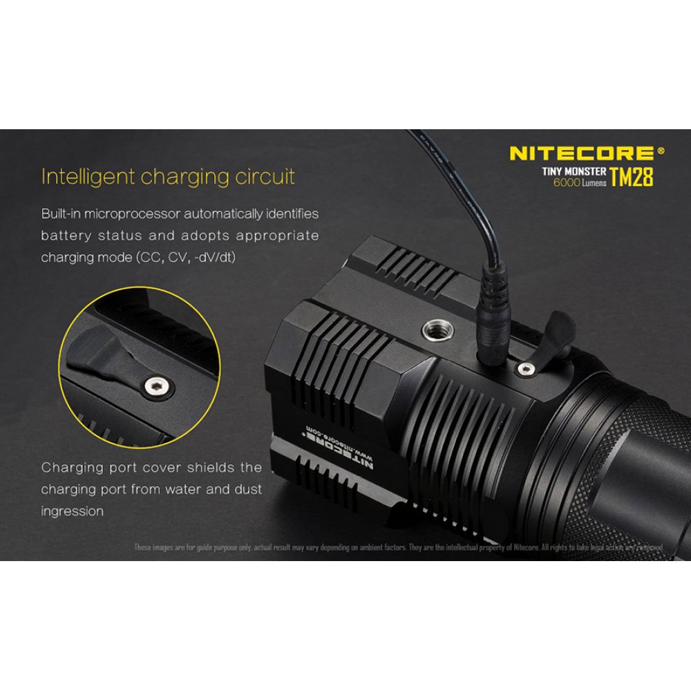 Επαγγελματικός Φακός LED NITECORE Tiny Monster TM28, 6000 Lumens + 4X18650 + protection board