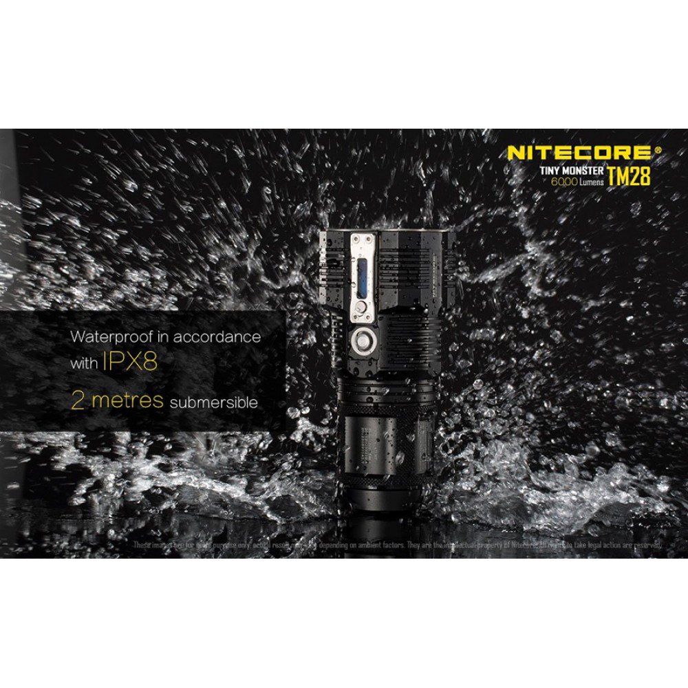 Επαγγελματικός Φακός LED NITECORE Tiny Monster TM28, 6000 Lumens + 4X18650 + protection board