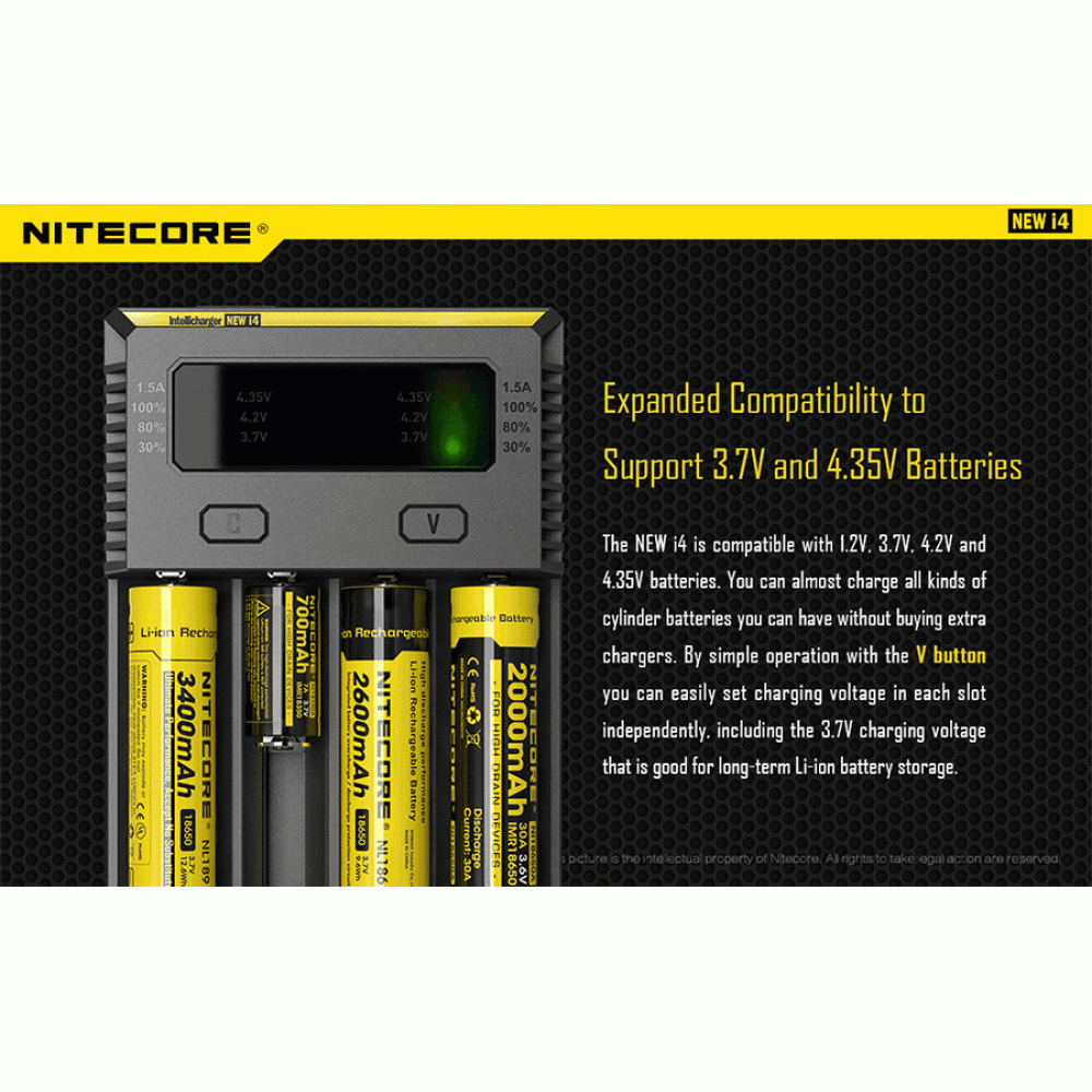 ΦΟΡΤΙΣΤΗΣ NITECORE NEWi4, Τεσσάρων Θέσεων