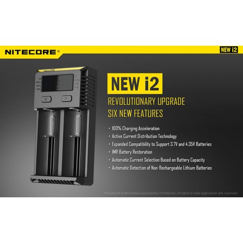 Φορτιστής NITECORE i2EU, Δύο Θέσεων New