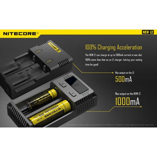 Φορτιστής NITECORE i2EU, Δύο Θέσεων New