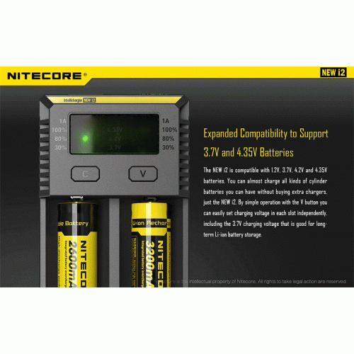 Φορτιστής NITECORE i2EU, Δύο Θέσεων New