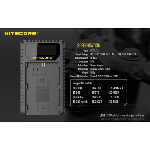 ΦΟΡΤΙΣΤΗΣ NITECORE UCN1 για CANON